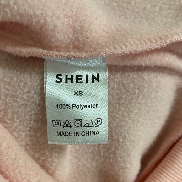 SHEIN Pink Hoodie with Black Print - Picture 2 of 2